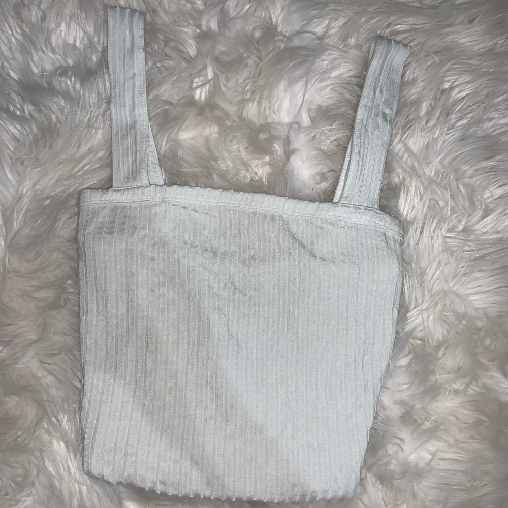 American Eagle Cropped White Tank Top